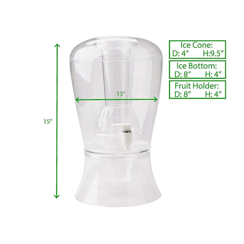 Mind Reader 1 Gallon Fruit Infuser Beverage Drink Dispenser with Spigotand Ice Bucket Bottom