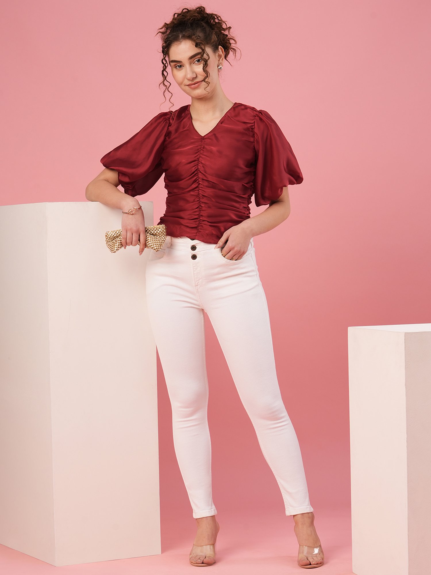 Globus Red Regular Fit Top