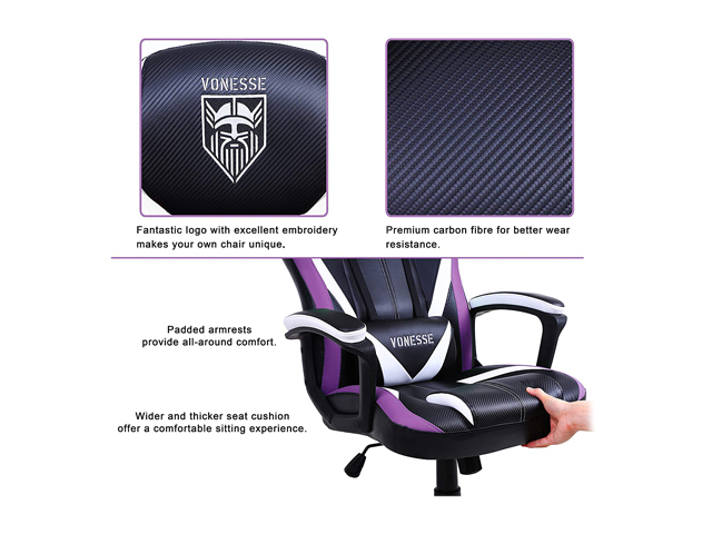 Vonesse Green Gaming Chair, Gaming Desk Chair for Teens, Computer Chair with Massage, High Back Home Office Desk Chairs, Big and Tall Gamer Chair, Computer Desk Chair, Game Chair for Kids (Green)