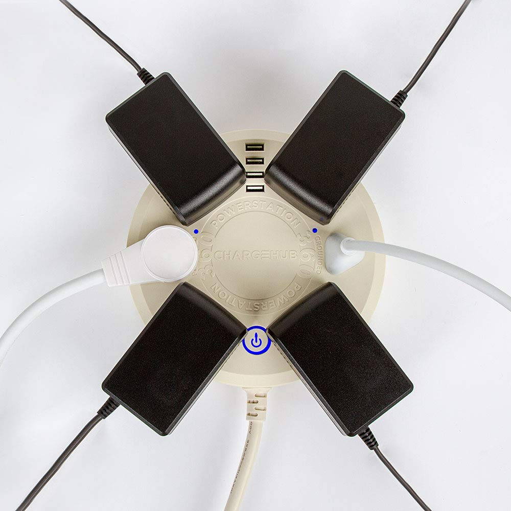 ChargeHub Powerstation 360 10-Device Surge Protector Power Strip