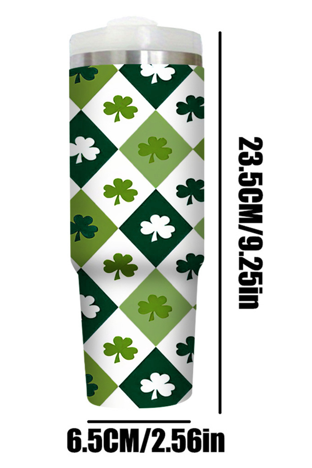 Rose Red Valentines Heart Printed Thermos Cup with Handle