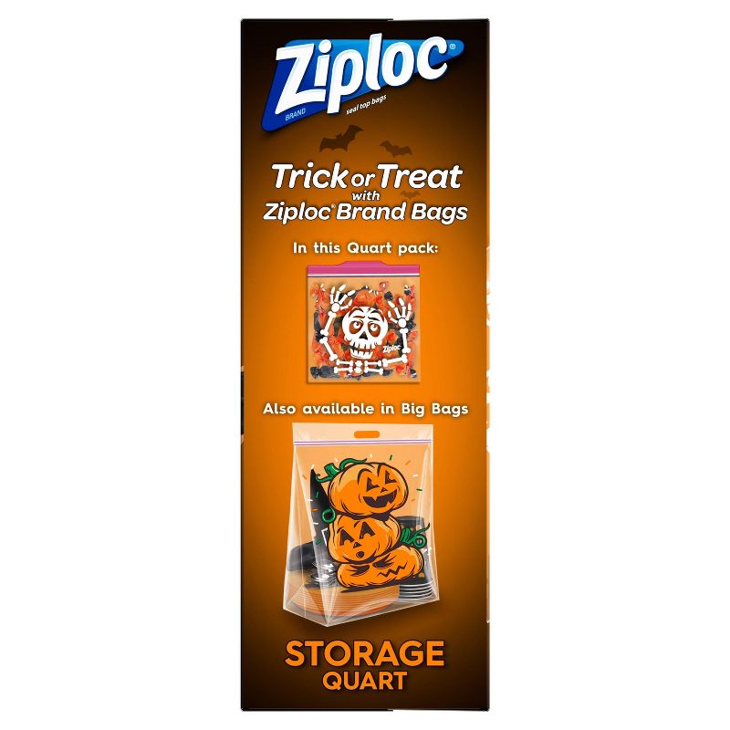Ziploc Print Halloween Storage Bag Quart - 20ct