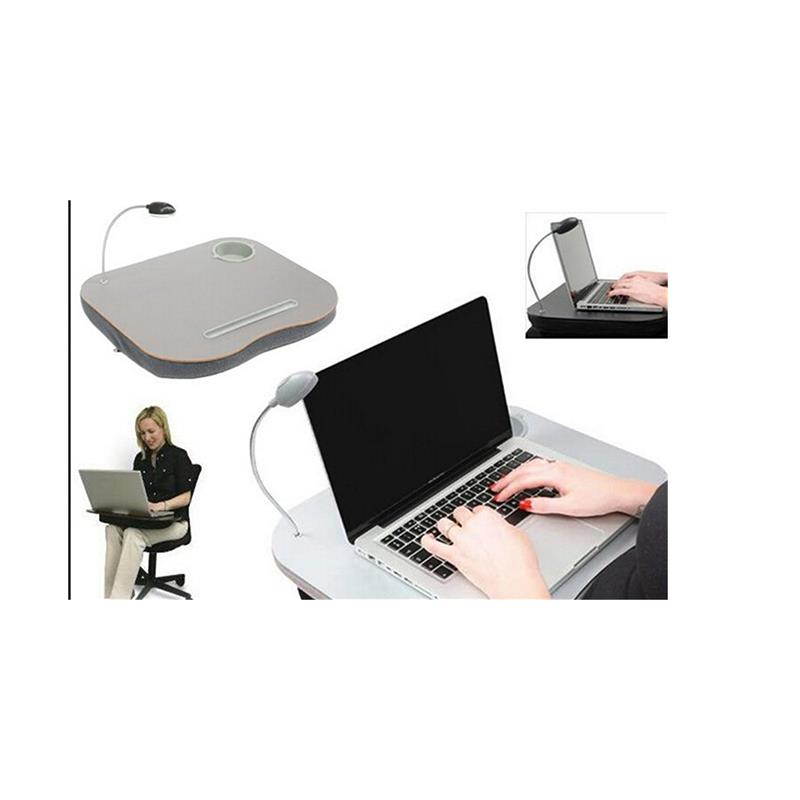 Laptop Desk Cushion with LED Light and Cup Holder Portable