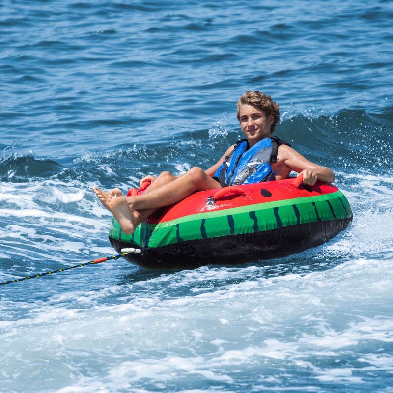 Swimline Watermelon Inflatable Single Rider Lake Ocean Water Towable Tube Float