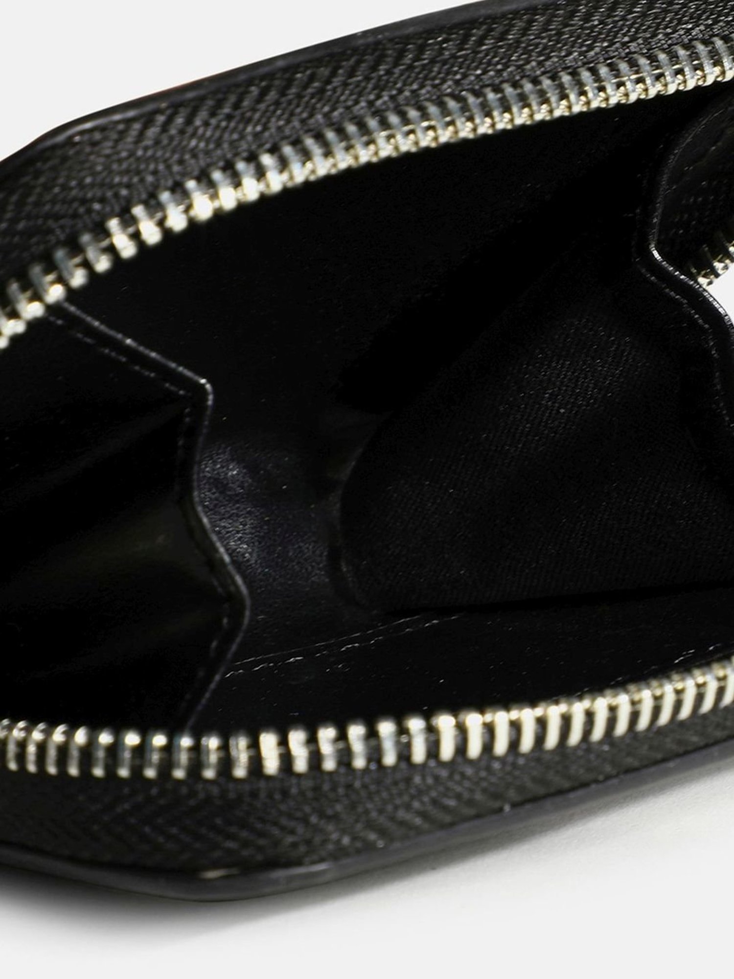 HauteSauce Black Textured Zip Around Wallet for Women