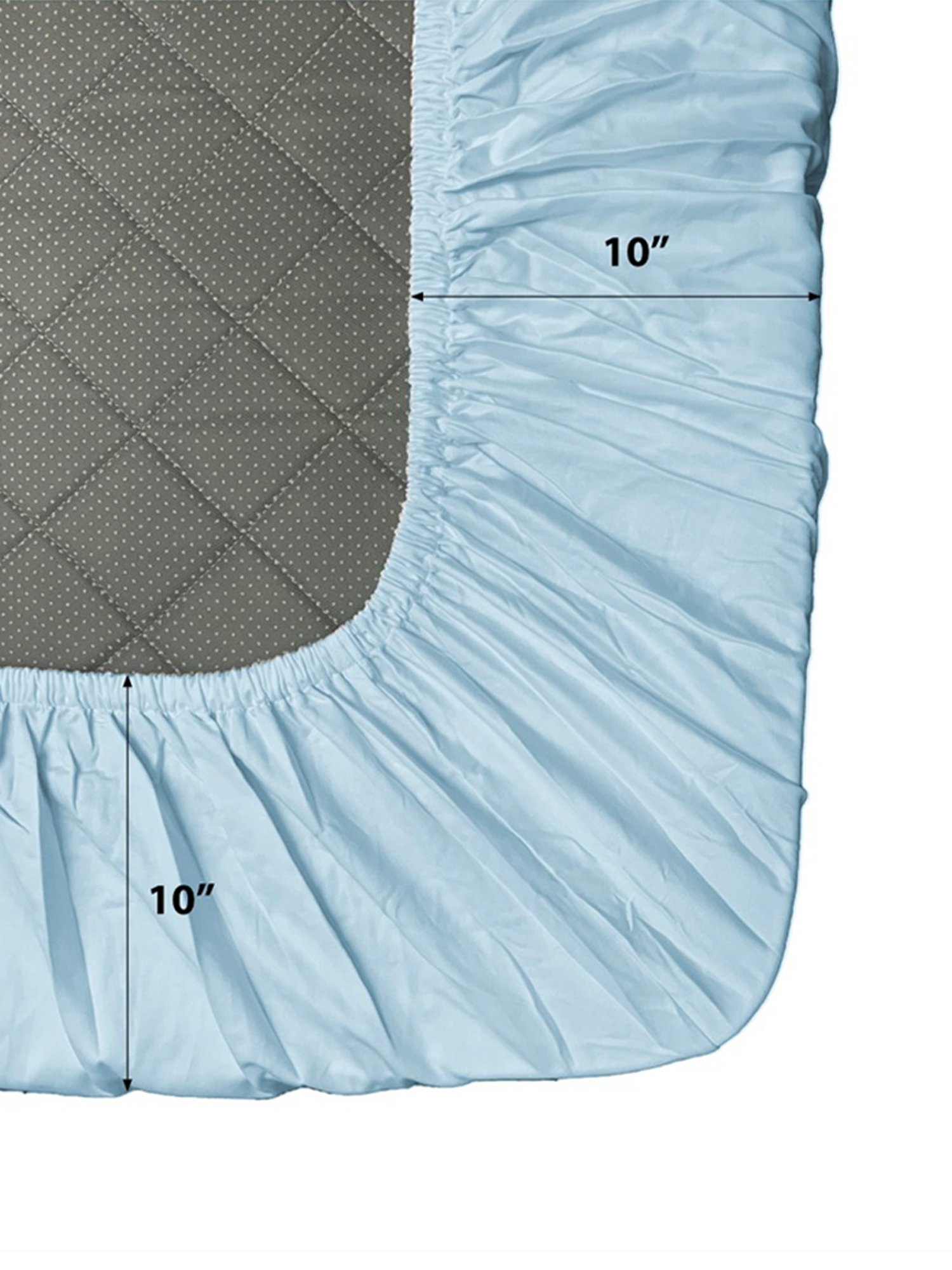 Stoa Paris Blue 300 TC Polyester Single Fitted Sheet with 1 Pillow Cover