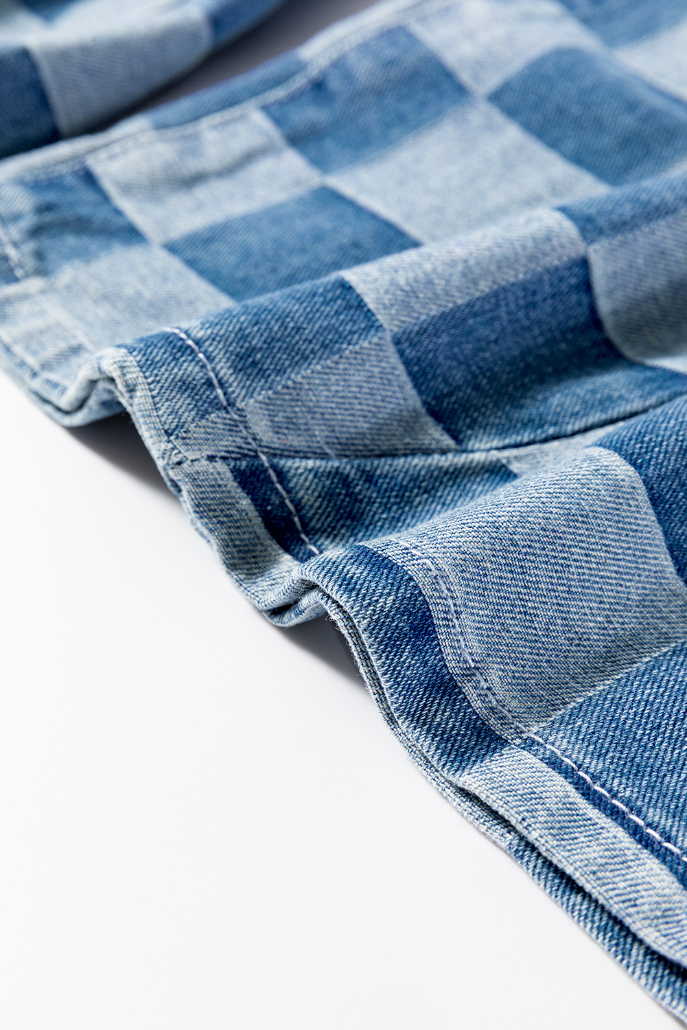 Dark Blue Plus Size Stitching Washed Flare Jeans