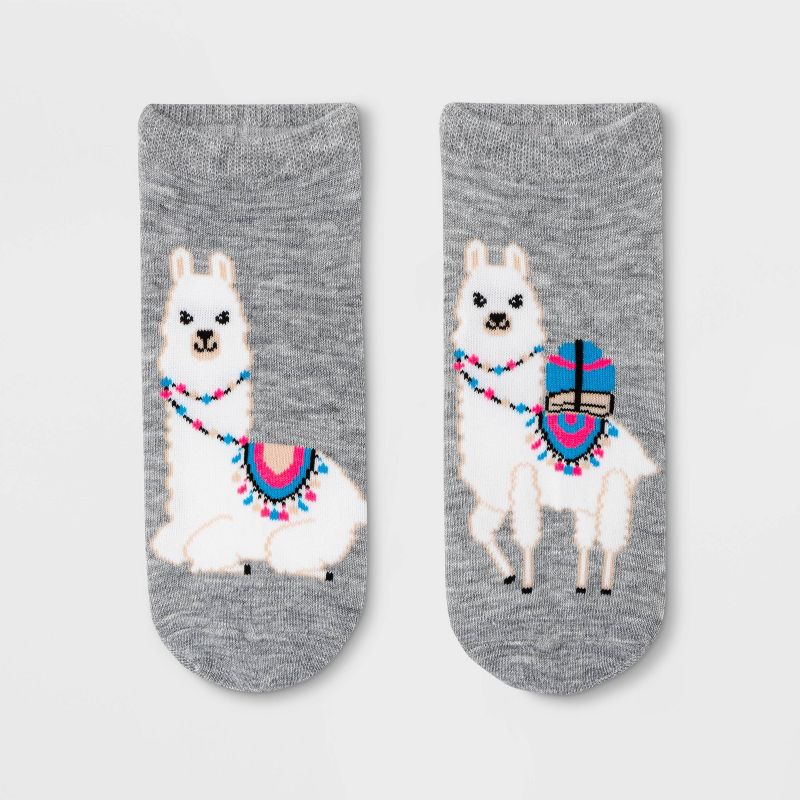 Women's "Alpaca-My Bags" Low Cut Socks - Xhilaration™ Heather Gray 4-10