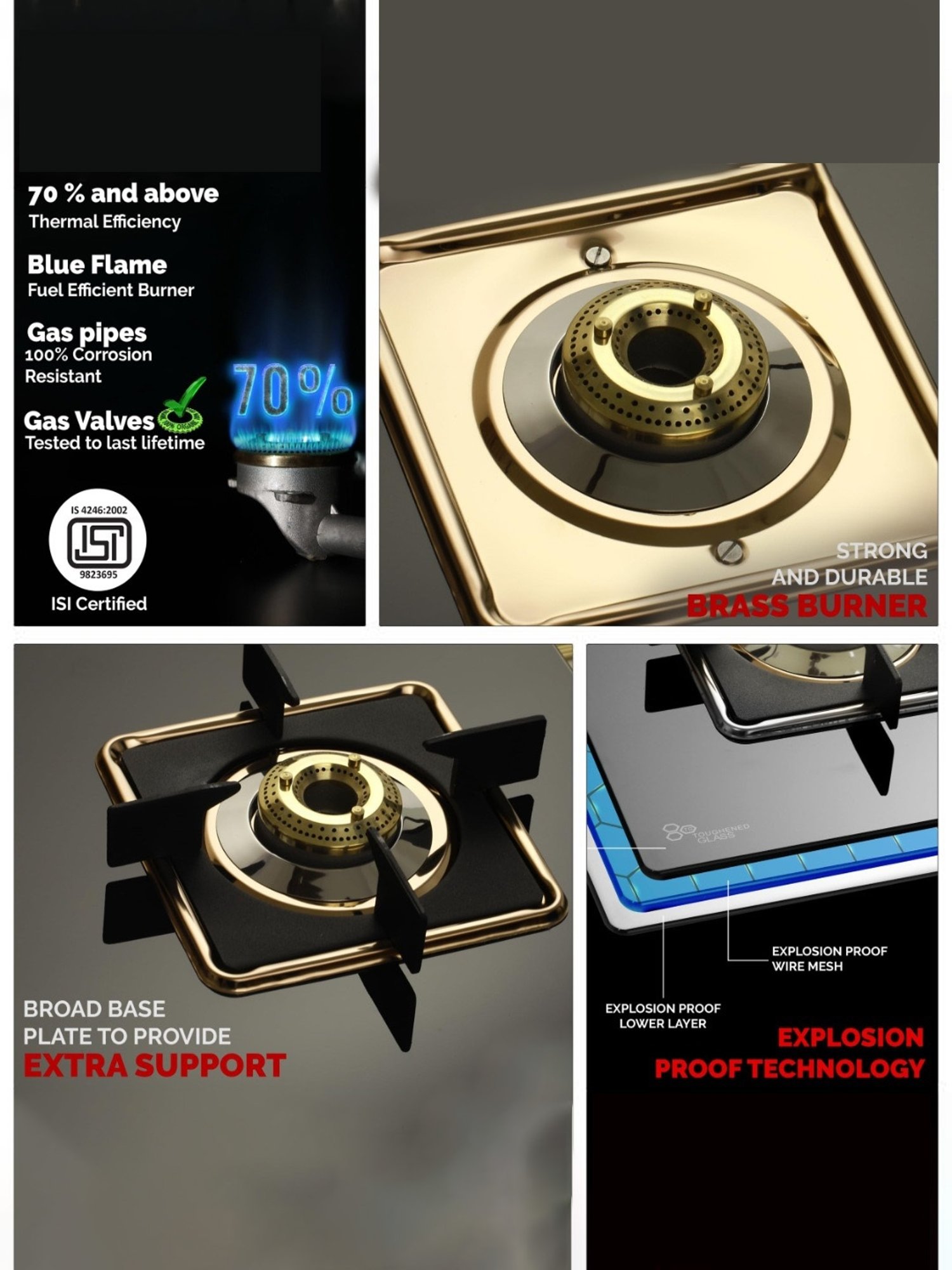 Range Kleen 4pc Porcelain Drip Pan Set Black