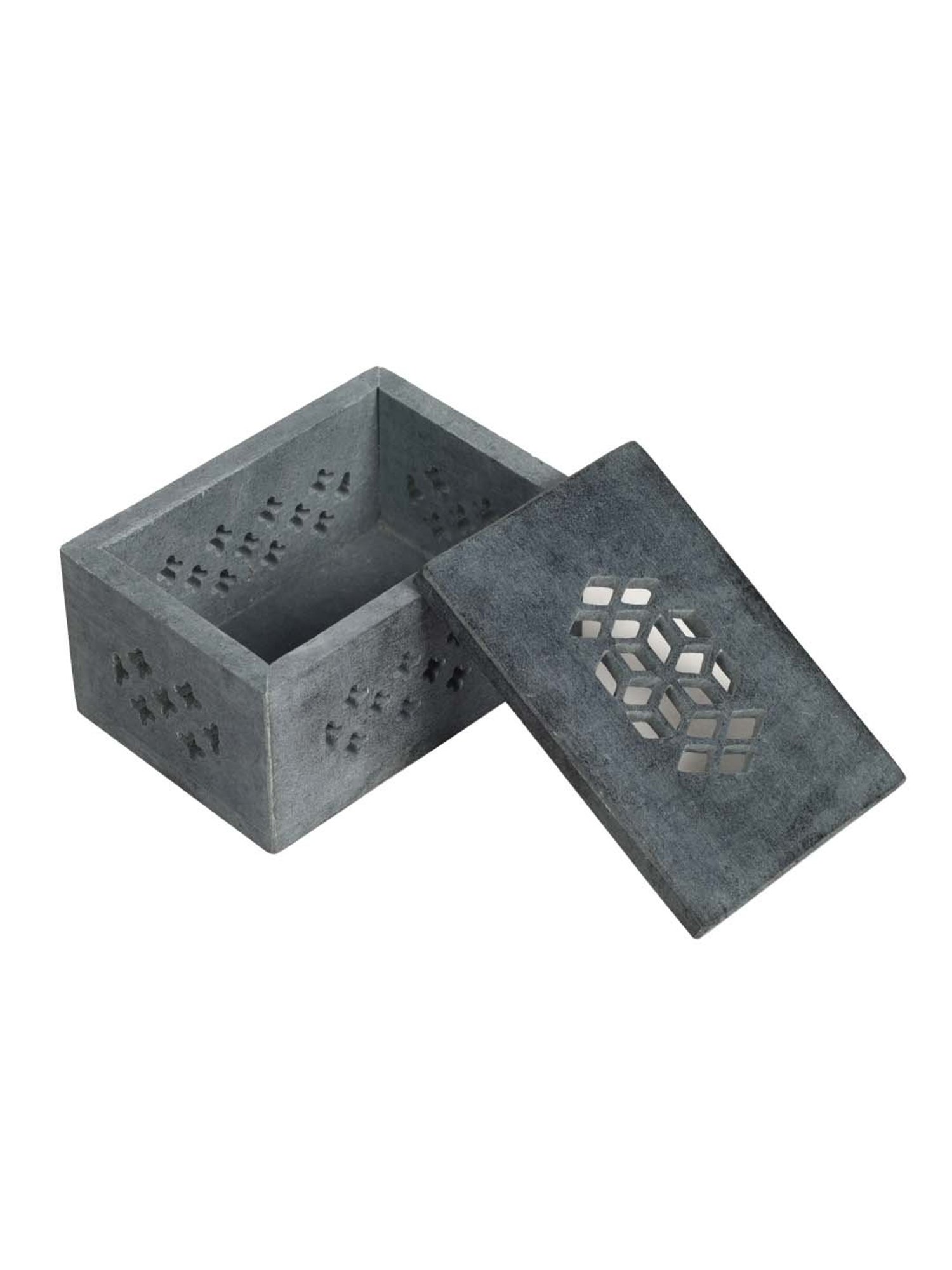 Unravel India Grey Marble Jewellery Box - Set of 1