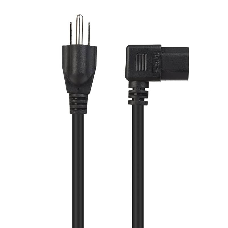 2Pack 16 AWG Right Angle Power Cord Power 15 Feet NEMA 515P to Angled IEC C13