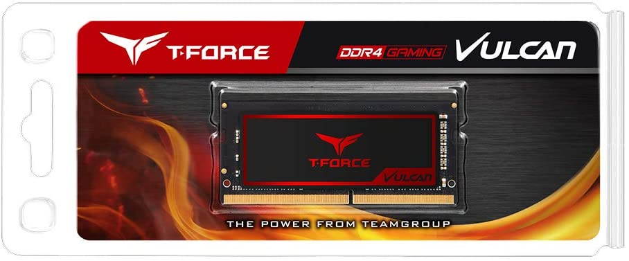 TEAMGROUP T-Force Vulcan SO-DIMM 16GB Single (1 x 16GB) 2666MHz (PC4-21300) CL18 Laptop Gaming PC Memory Module Ram Upgrade 260-Pin DDR4 SDRAM Super-Slim Graphene Copper-foil TLRD416G2666HC18F-S01