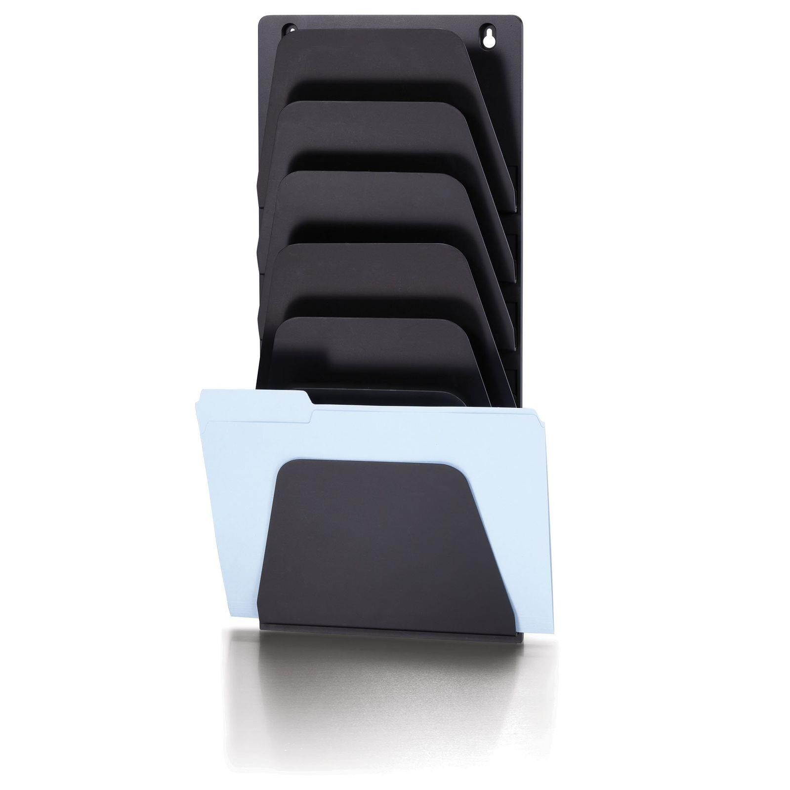 Officemate Wall File Holder, Letter/Legal, 7 Pockets, Black (21505) Pack of 1