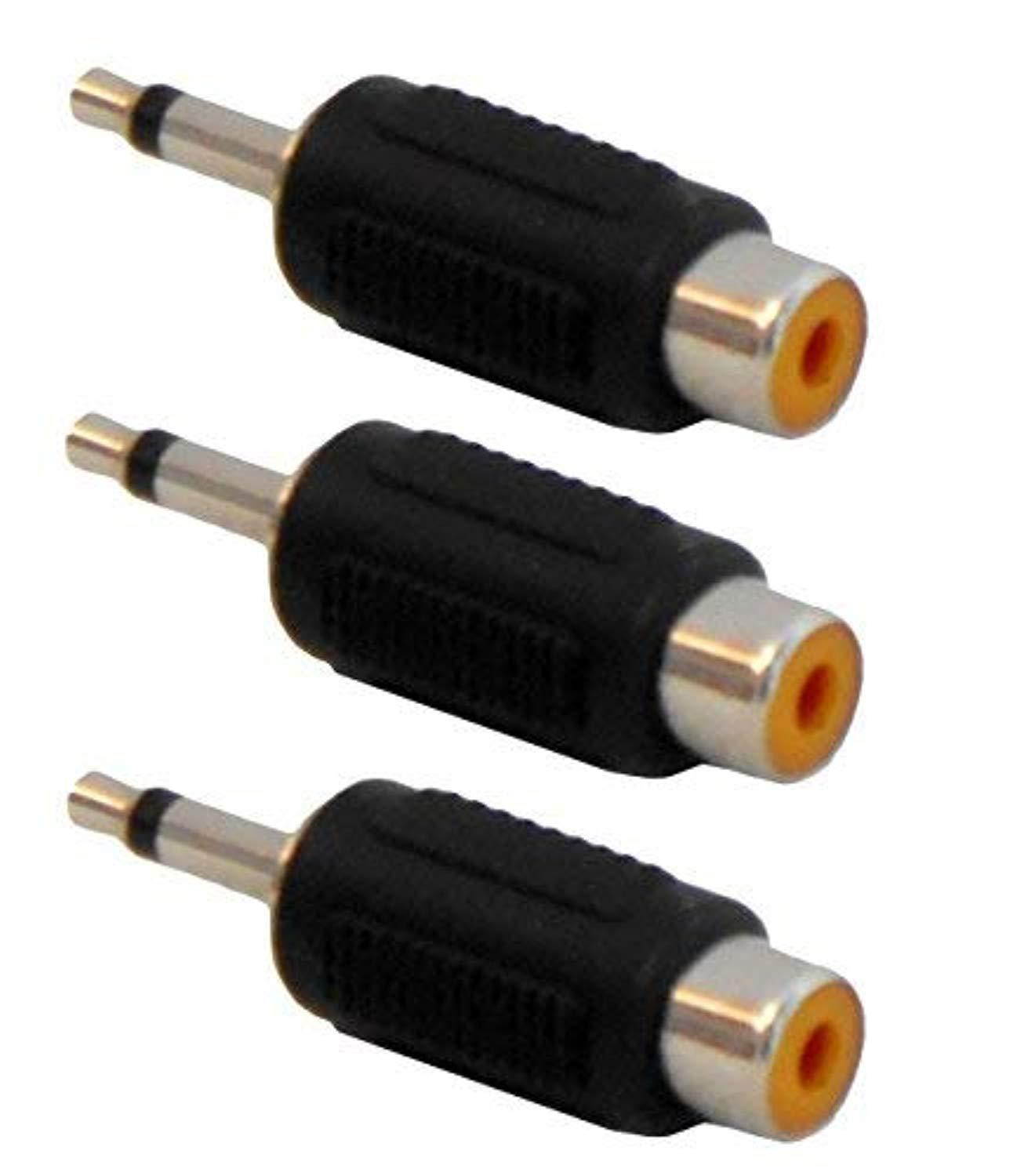 audio2000's acc3143x3 rca to 3.5mm ts audio adapter (3-pack)