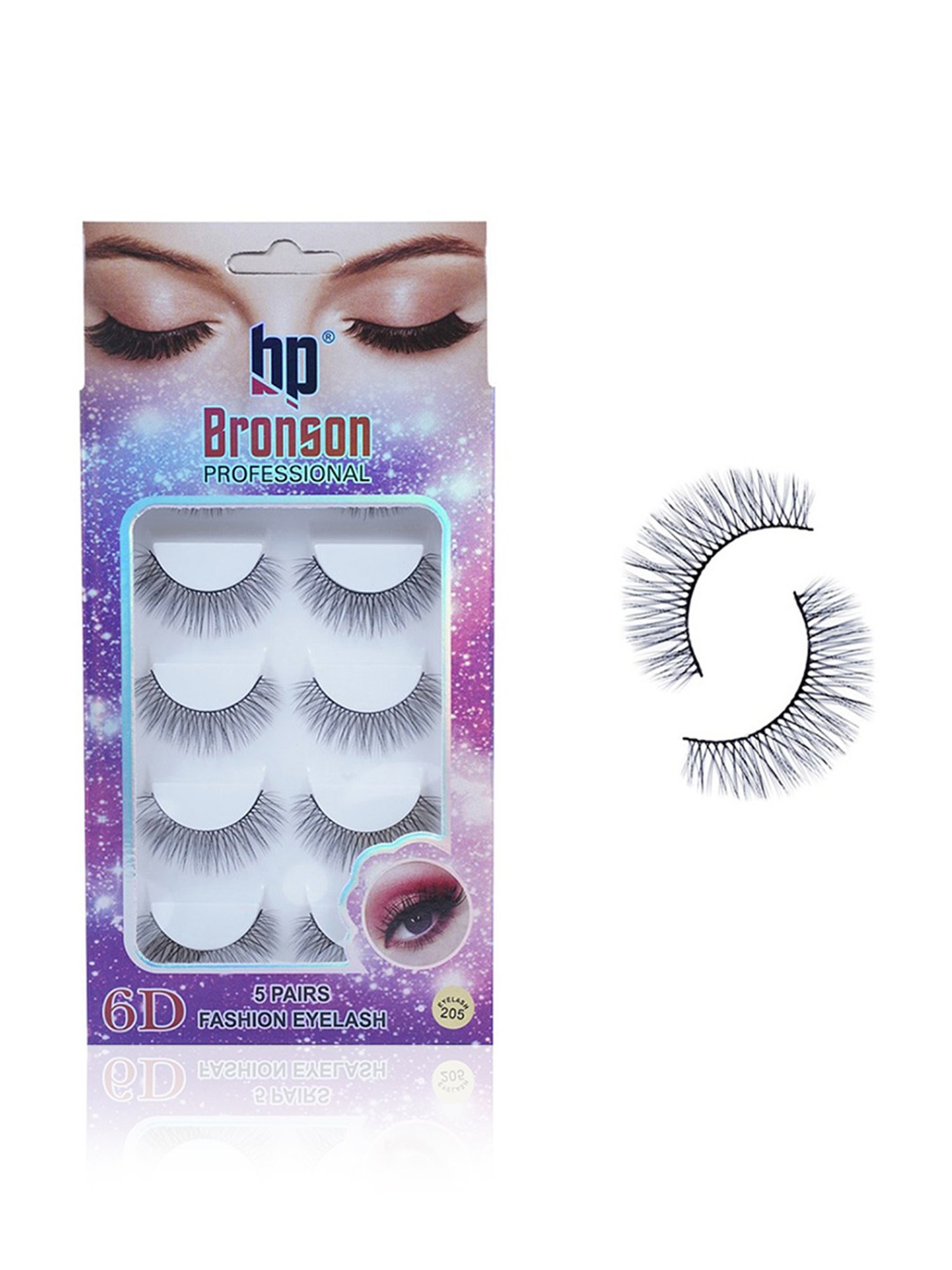 Bronson Professional 6D Fashion Eyelash 205 - Set of 5