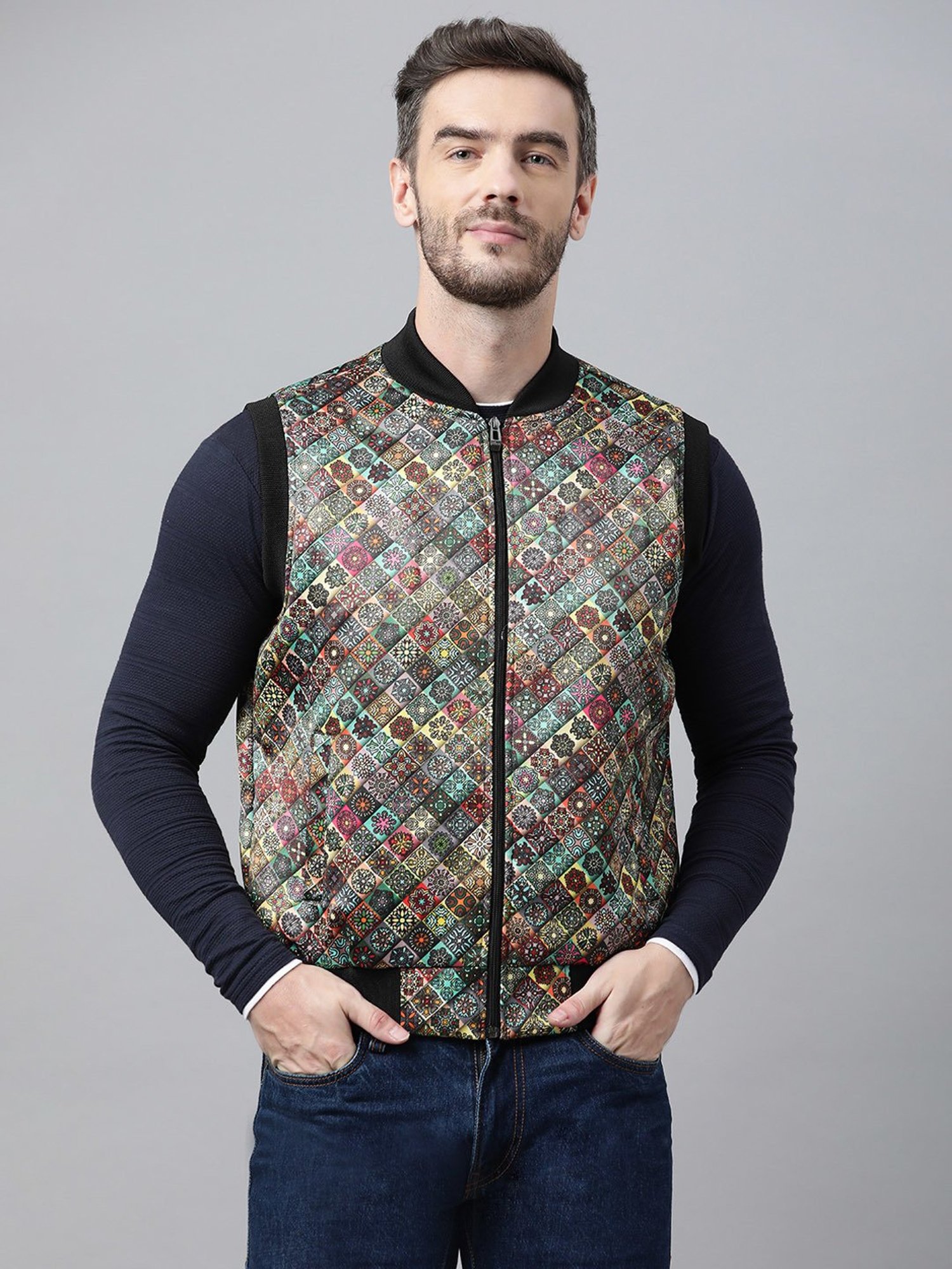 Hummel Grey Regular Fit Bomber Jacket