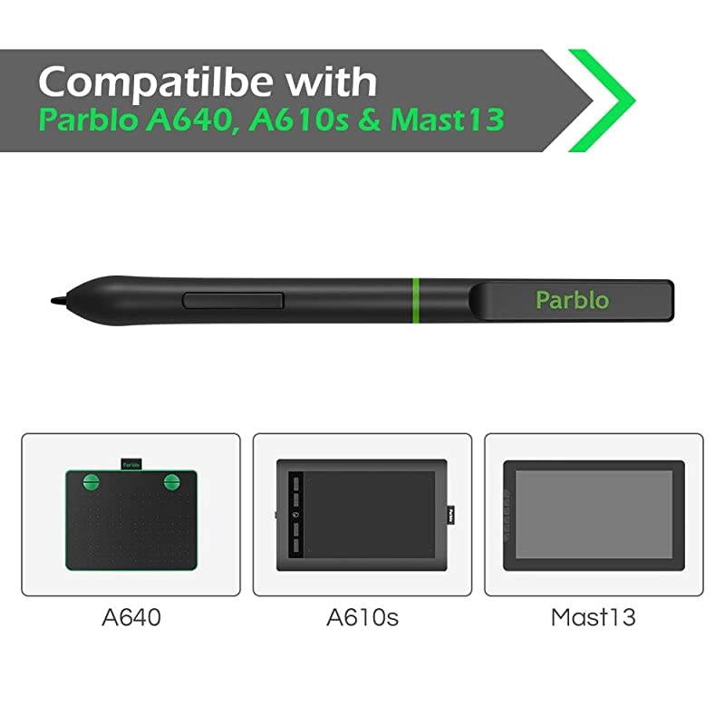 8192 Levels BatteryFree Stylus Pen Wireless Digital Pen Stylus for  A610s  A640 Graphics Drawing Tablet