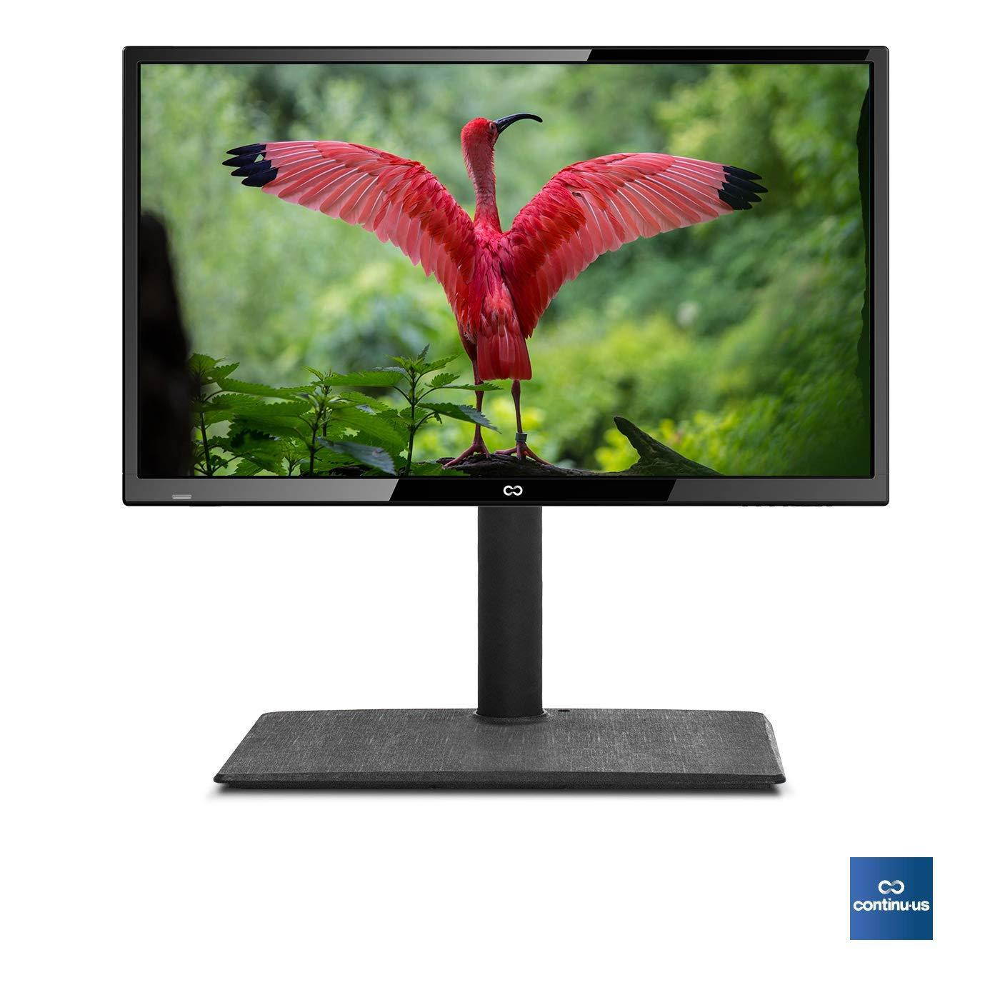 Universal Standing TV Swivel Stand for TVs up to 42  | Continu.us Tabletop Height Adjustable, Free-Standing, Swiveling Mount. Features Theft Prevention & Child Safety Locking.