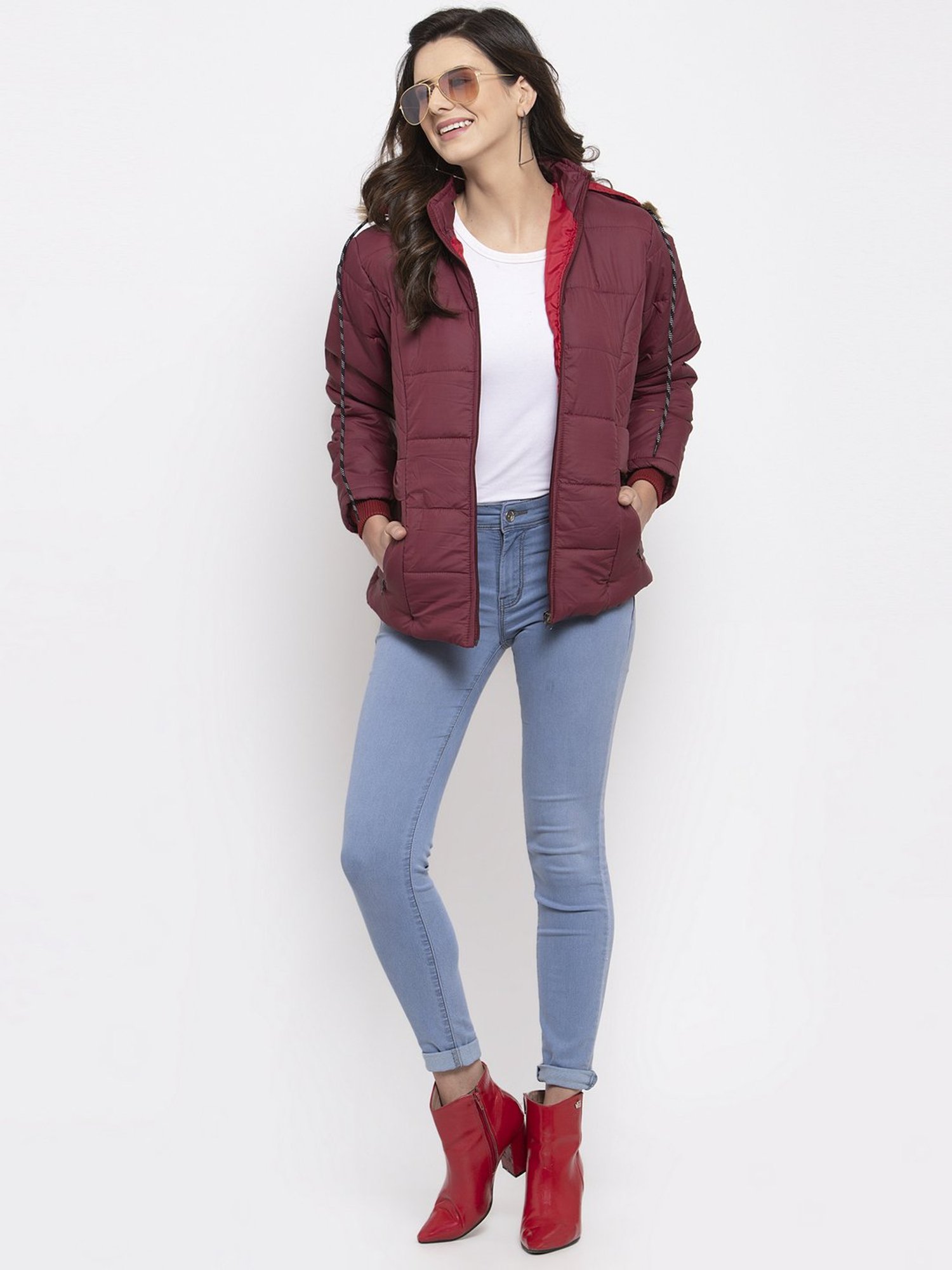 VOXATI Maroon Regular Fit Jacket