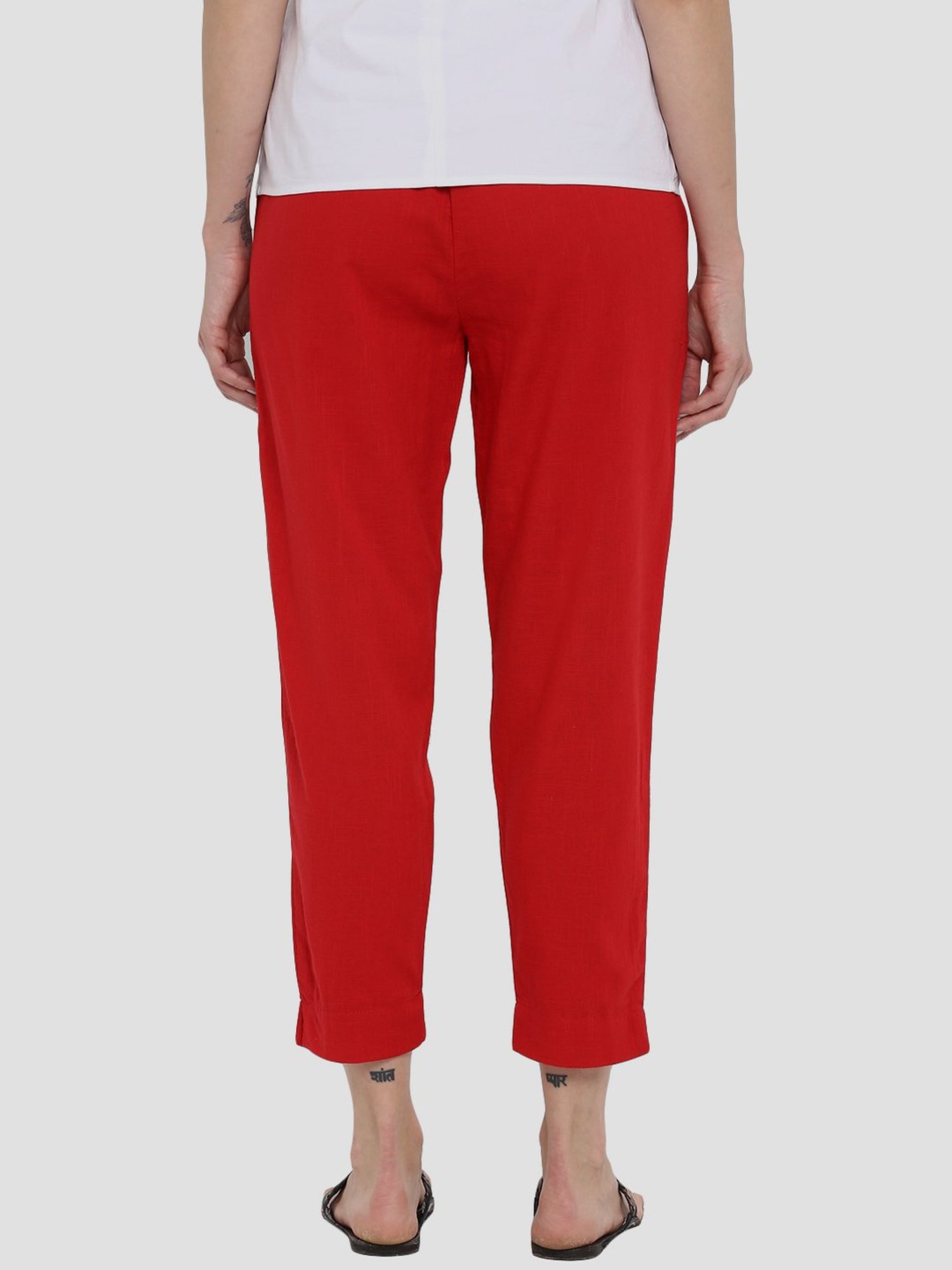 Sringam Maroon Cotton Pants