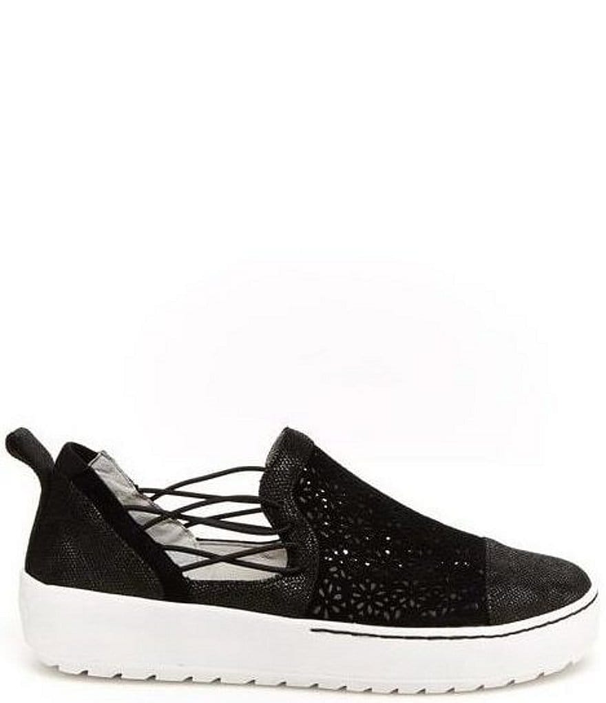 Jambu Erin Perforated Metallic Leather Slip On Sneakers