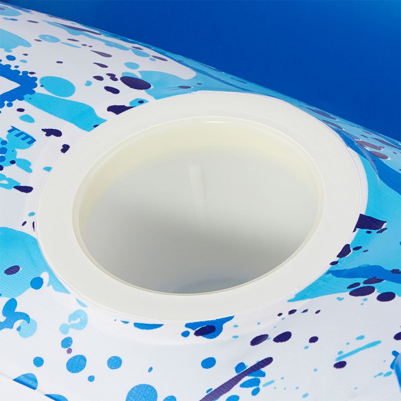 Bestway 43111E CoolerZ X3 3-Person Inflatable Floating Water Island Lounge Raft Tube with Open Bottom and Cupholders for Pool, Lakes and Rivers