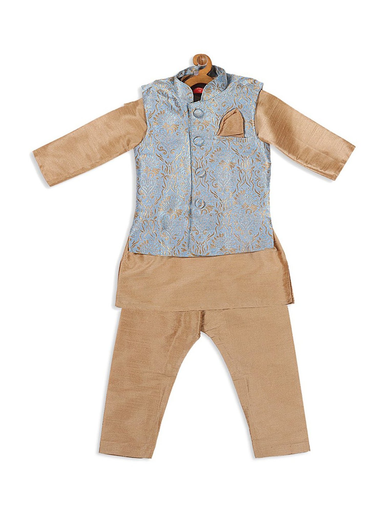 VASTRAMAY SISHU Rose Gold & Grey Self Kurta Set