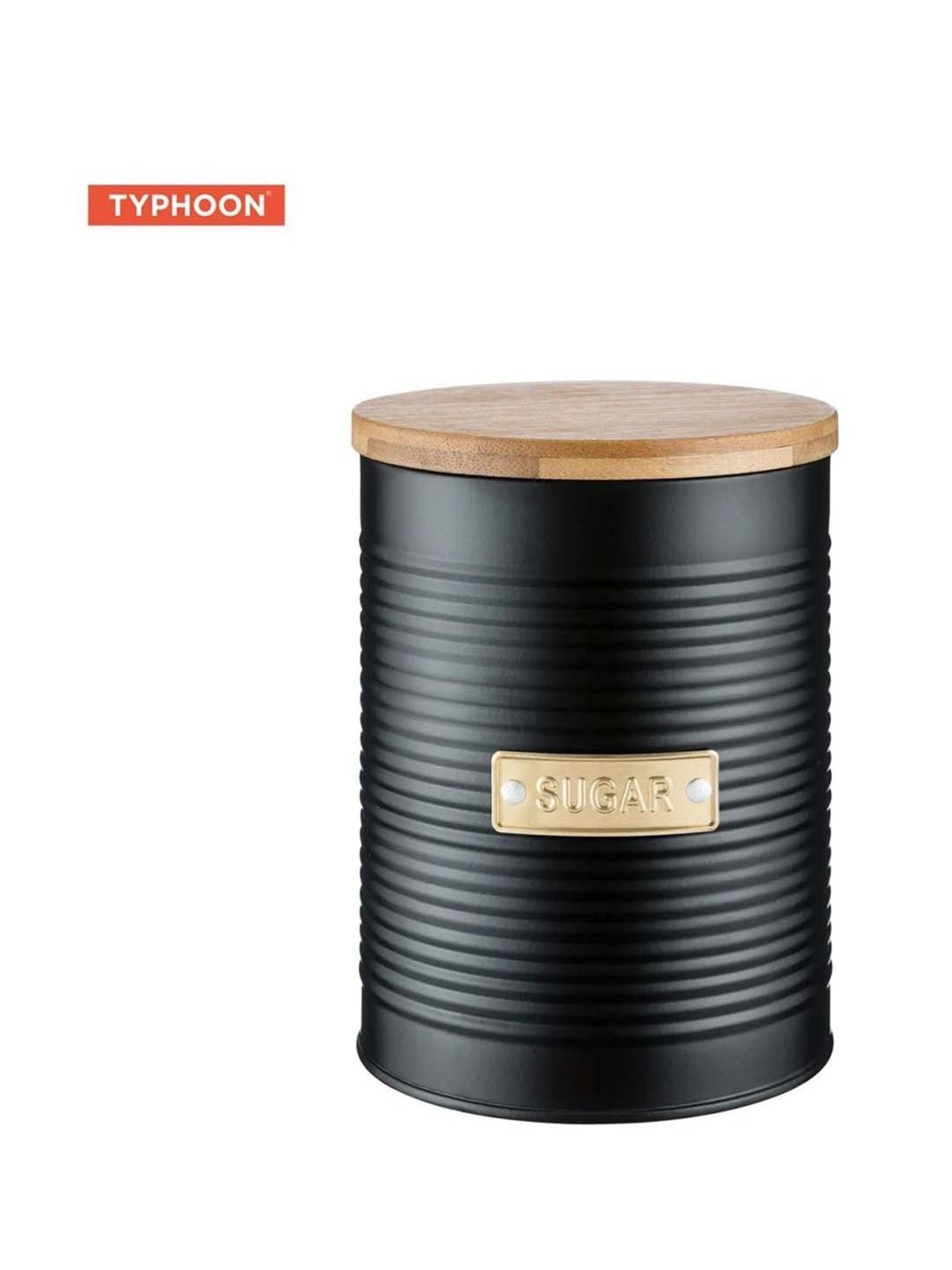 Typhoon 3-Piece Black Classic Medium Tea, Sugar & Coffee Container Set