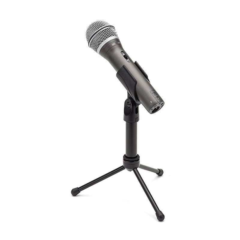 Q2U USBXLR Dynamic Microphone Recording and Podcasting Pack Includes Mic Clip Desktop Stand Windscreen and Cables silver