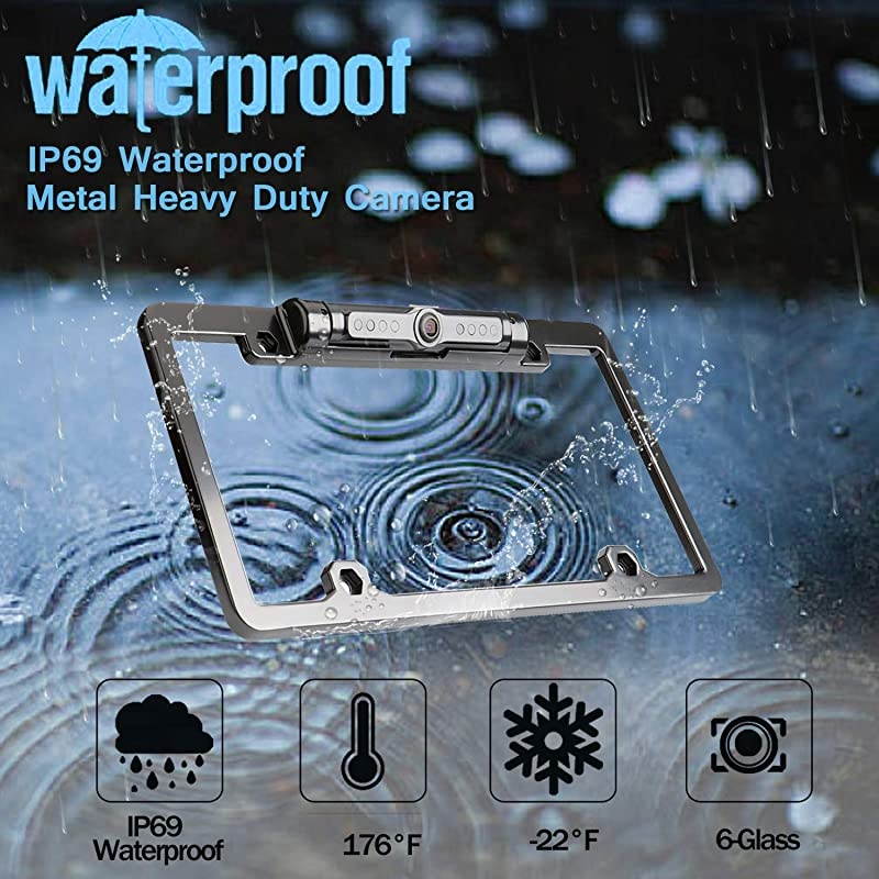 Y26 HD 1080P Digital Wireless Backup Camera System Kit 5 Monitor Hitch Rear View License Plate Camera for TrucksCampersVansCars HighSpeed Observation System