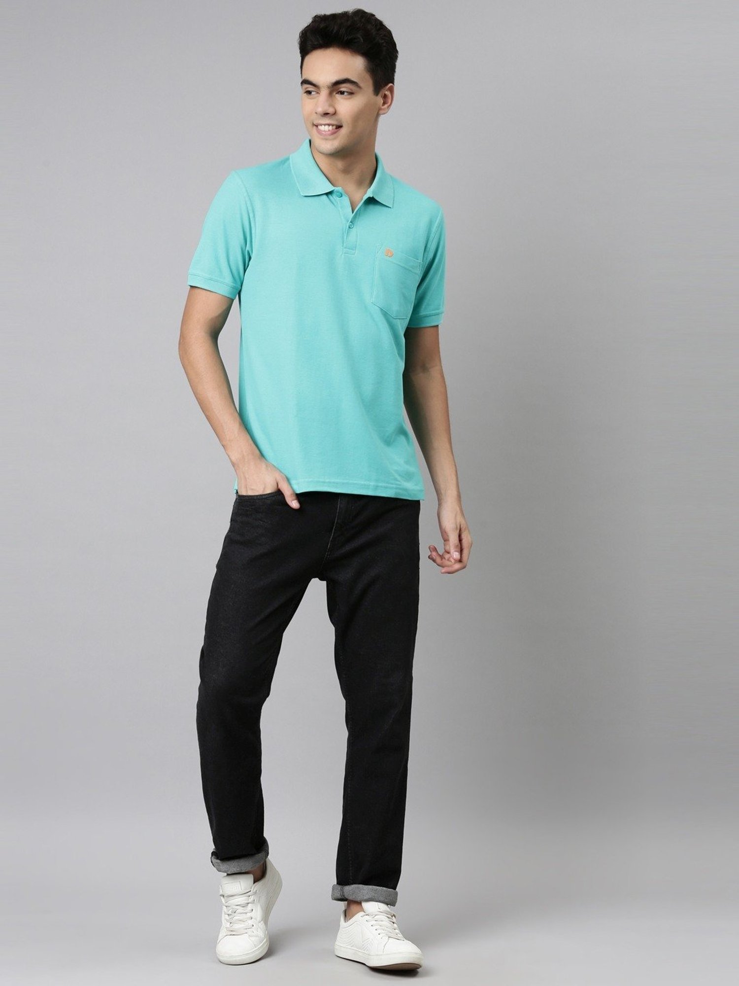 Dixcy Scott Maximus Blue Cotton Regular Fit Polo T-Shirt