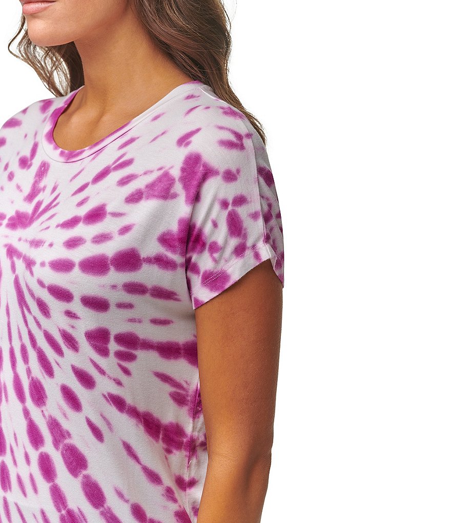 Karen Kane Short Sleeve Tie-Dye Hoodie