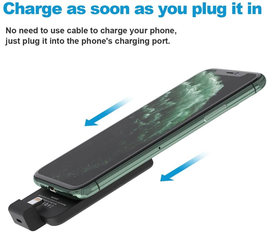 OISLE Mini Power Bank Powercore 4500mAh Portable Charger Portable Battery Charger Case for iPhone 12/12 mini/12pro/12pro Max 11/11 pro (max)8/8+X7/7+6/6+/6s5/5s-Black