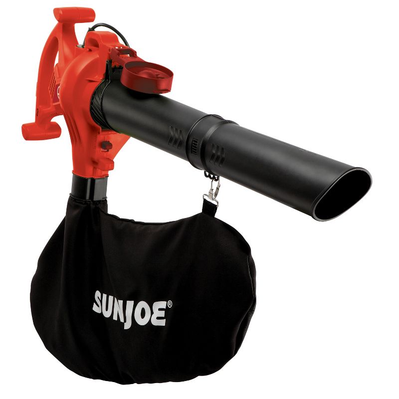 Sun Joe SBJ603E-RED 3-in-1 Electric Blower | 240 MPH | 13 Amp | Vacuum | Mulcher (Red)