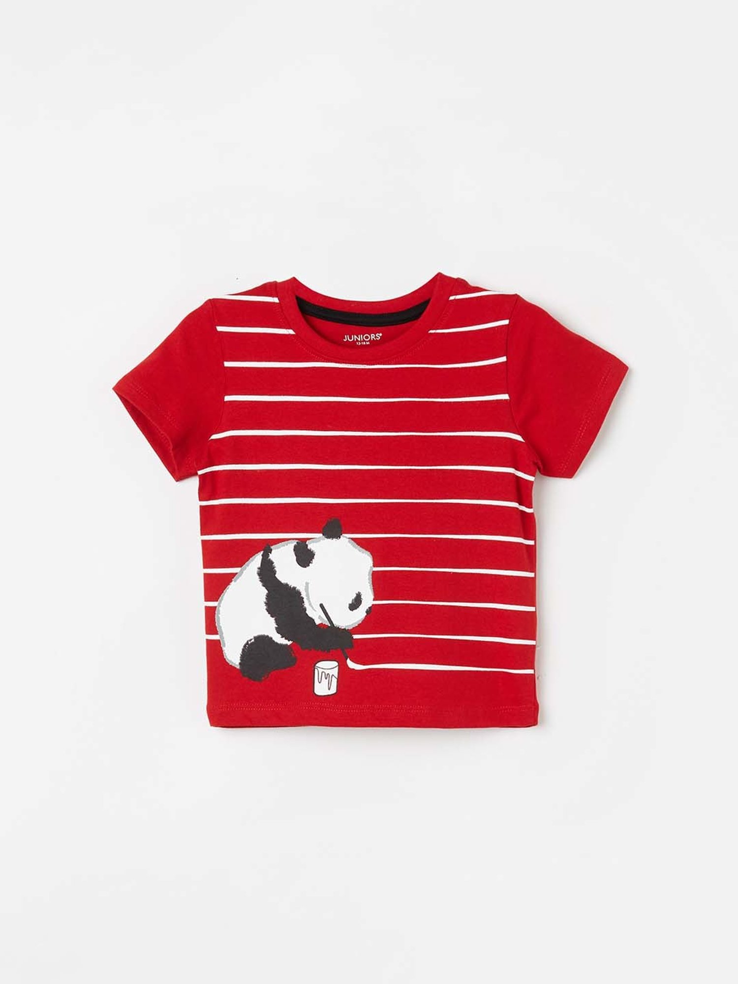 Juniors by Lifestyle Red & White Cotton Printed Tee