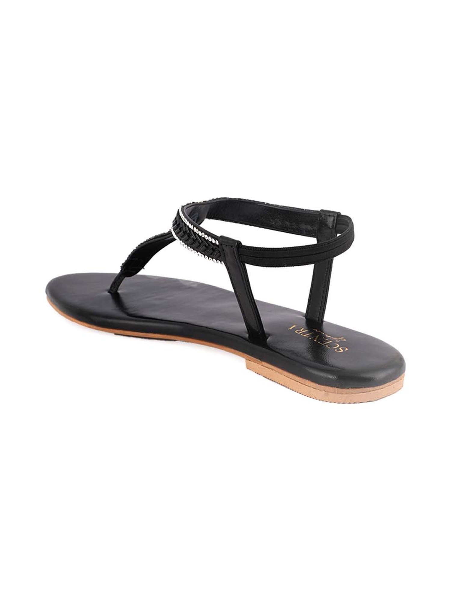 Scentra Women's Black Sling Back Sandals
