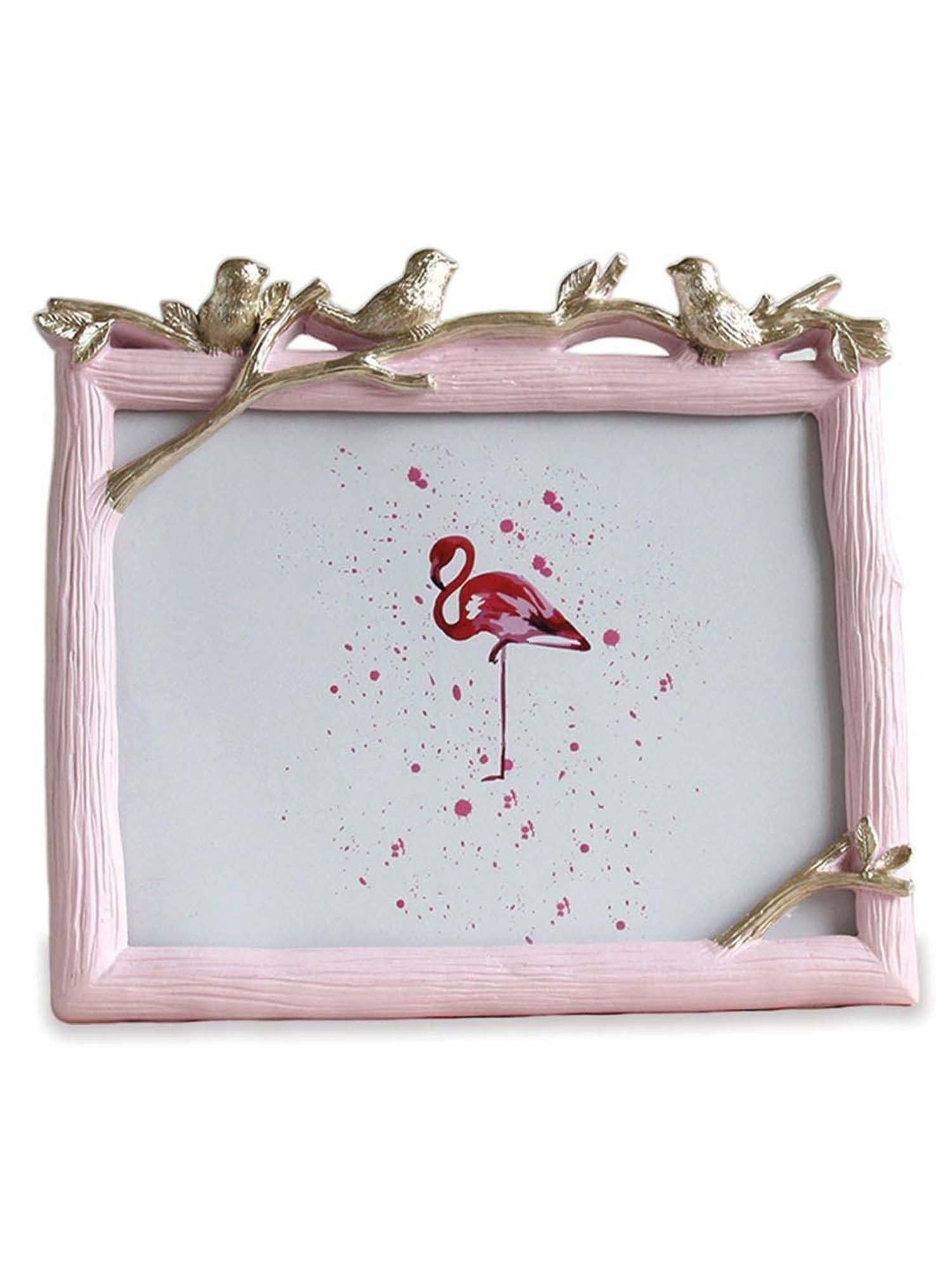 Art Street Pink Engineered Wood Three Little Birds For Wedding Creative Premium Square Photo Frame