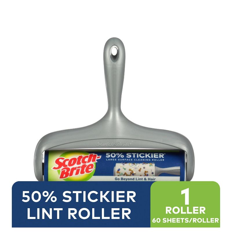 Scotch-Brite Large Surface Lint Roller 50% Stickier - 60 Sheets