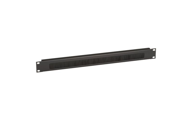 Black Box Cable Management Panel - Black - 1U Rack Height - 19" Panel Width - Steel, Nylon 6.6 - TAA Compliant