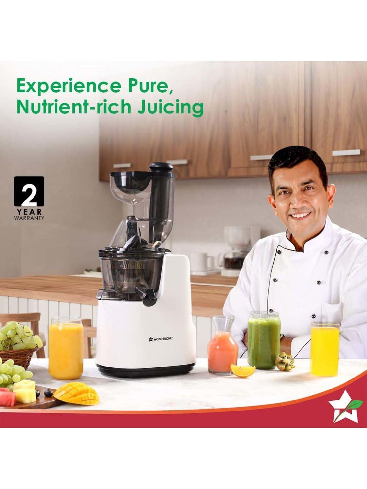 Wonderchef Regenta 55 RPM Full All-in-1 Fruit & Vegetable Juicer | (240W, White)