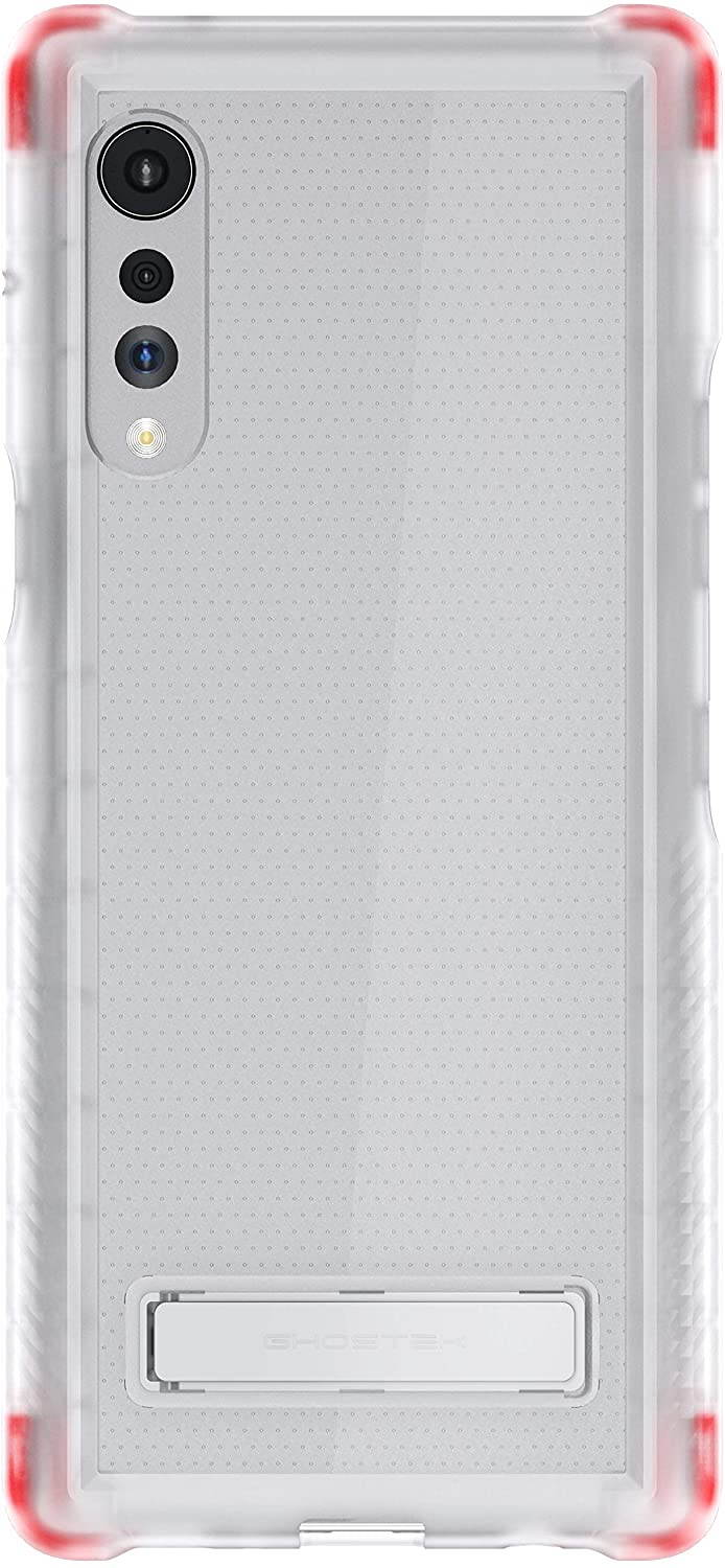 Ghostek Covert LG Velvet Case Clear with Kickstand and Grip Bumper Slim Phone Cover Ultra Thin Shockproof Design Heavy Duty Protection Wireless Charging for 2020 LG Velvet 5G (6.8 Inch) - (Smoke)