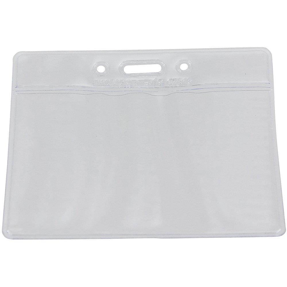 SICURIX Vinyl Punched ID Badge Holders - Horizontal - Horizontal - 2.5" x 3.5" x - Vinyl - 50 / Pack - Clear