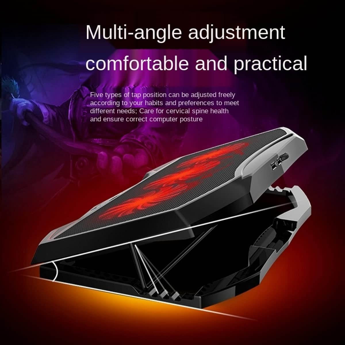 DKE&HXL Laptop Cooling Pad, Laptop Cooler, with 3 Silent Fans, Switch Control Fan Speed Function, with Two USB Ports, Compatible Gaming Laptop Cooling Pad.