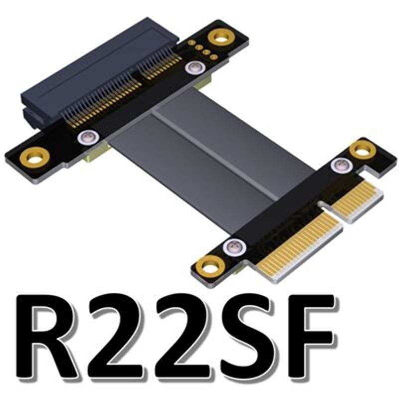 Plugadget PCIe 4x to PCIe 4x Riser cable 5cm 10cm 20cm PCI-E GEN3.0 4x PCI-Express X4 Extender Right Angle cables