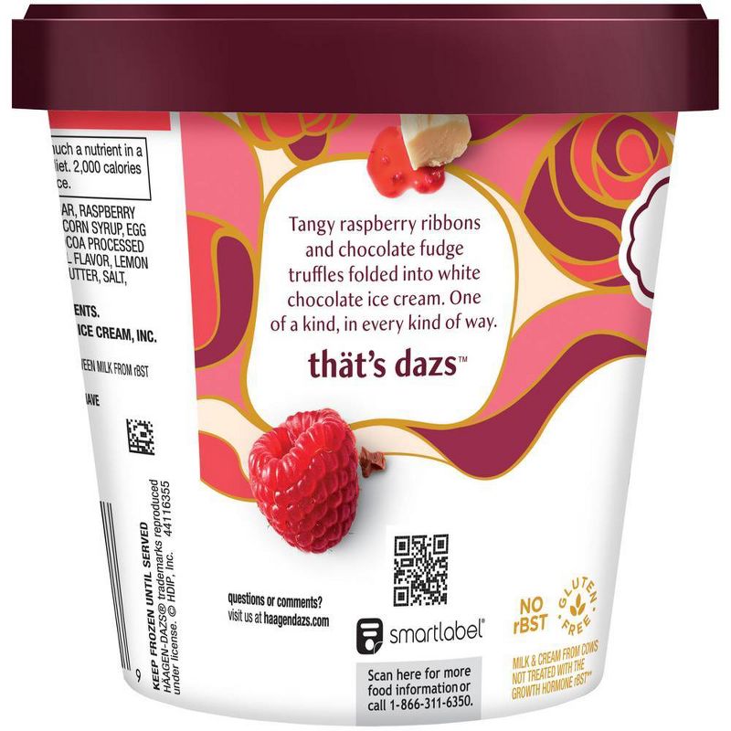 Haagen-Dazs White Chocolate Raspberry Truffle Ice Cream - 14oz