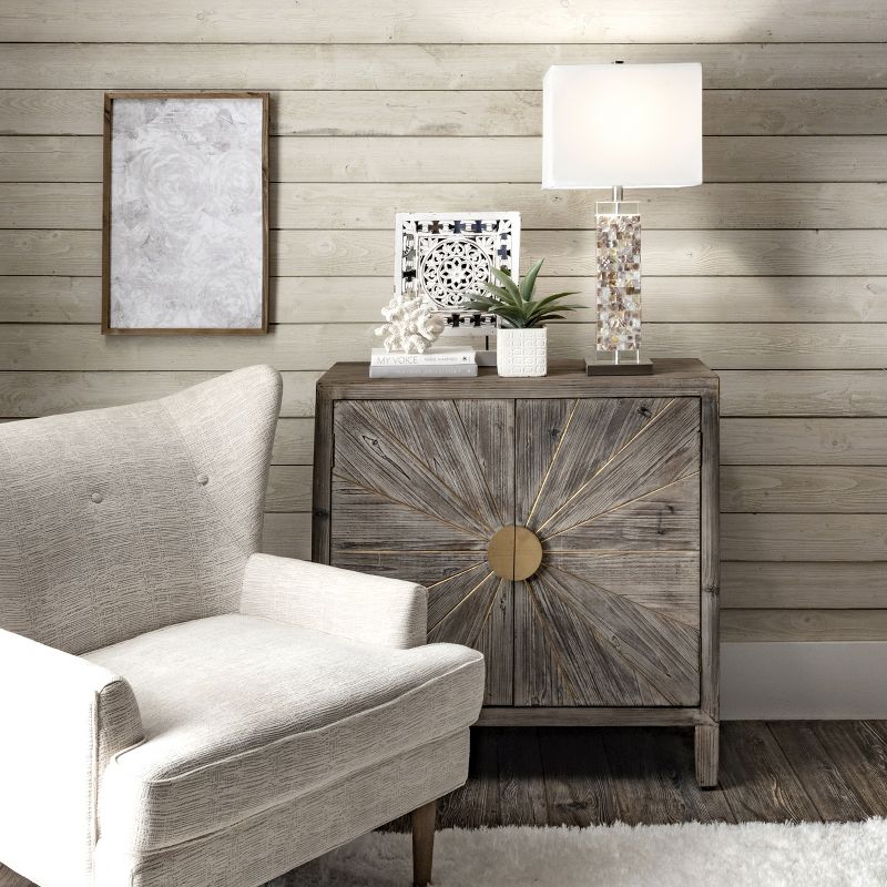 nuLOOM Houston Nickel Mosaic 29" Table Lamp Lighting - Satin Nickel & White 29" H x 13" W x 13" D