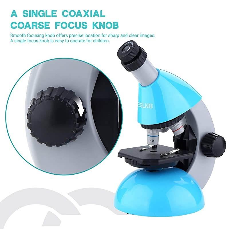 Kids Microscope with Science Microscope Kits for Kids 40X640X LED Beginners Microscope with Kids Science Slides Kid Microscope with 10X16X Zoom Eyepiece and Eyecup