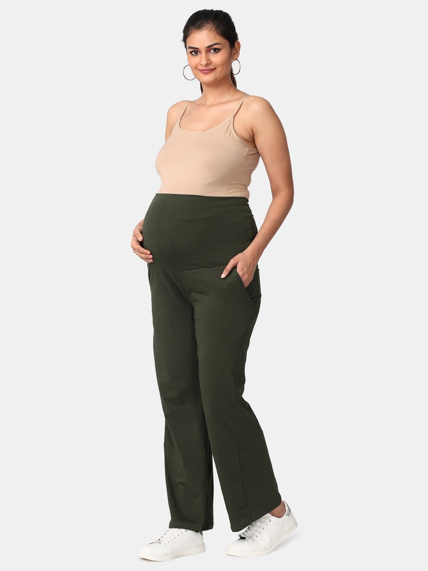 The Mom Store Green Relaxed Fit Trackpants