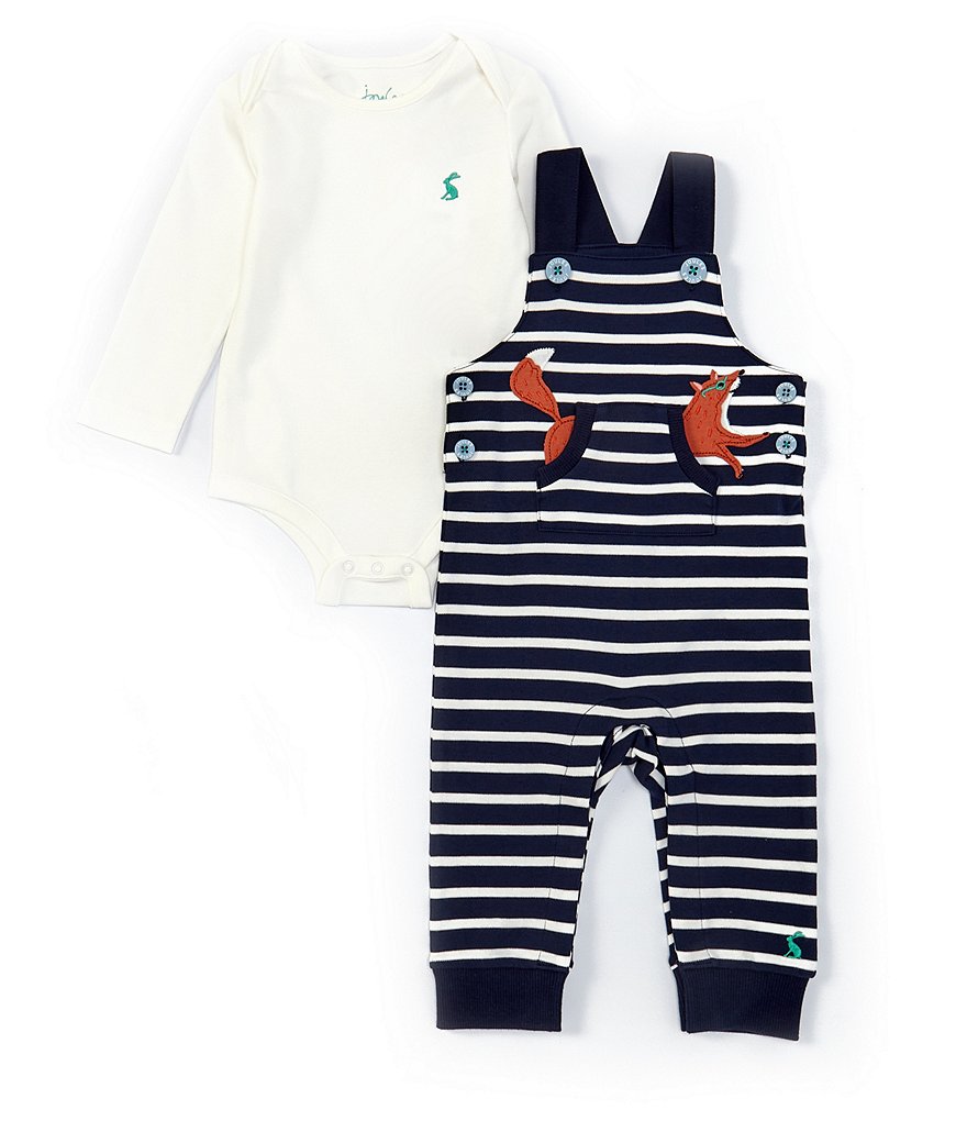 Joules Baby Boys 3-24 Months Long-Sleeve Fox Tee & Denim Overall Set
