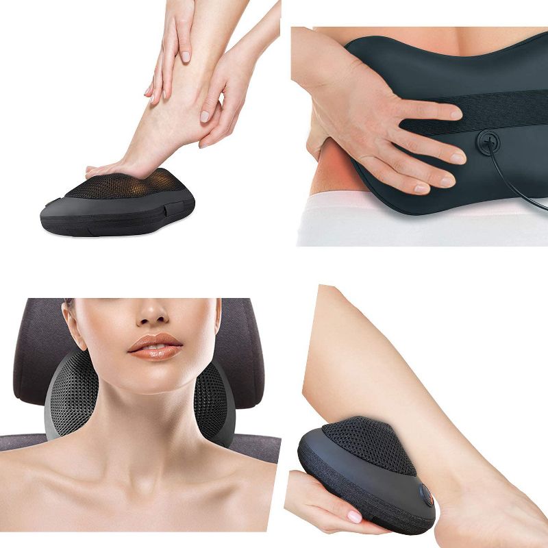 Dartwood Back and Neck Massager for Relieving Back and Neck Muscle Pain with Heat and Deep Kneading for use at Home and in Cars